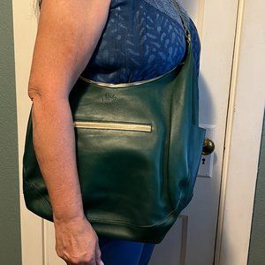 NEW Slouchy Crescent Bag Sheepskin Leather in Agave Green